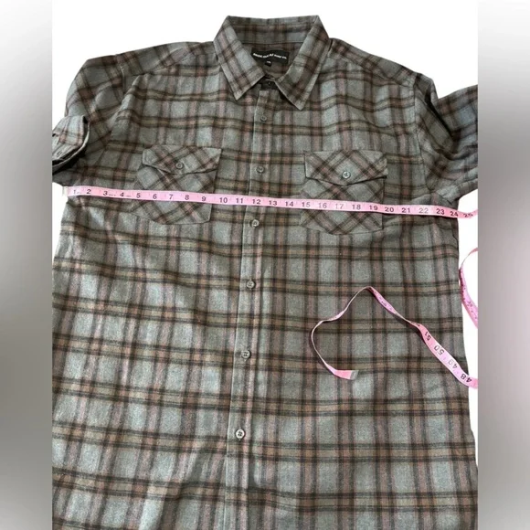 Men's XXL Plaid Flannel Shirt Gray Brown Grunge Workwear Lumberjack Cabincore - Picture 8 of 11
